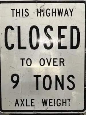 Road closed sign