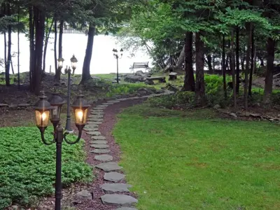 Pathway to a lake shoreline