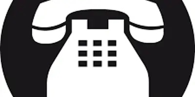 Black and white telephone