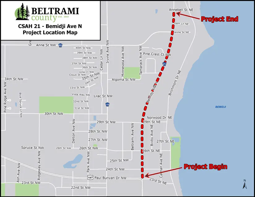 Map of csah twenty one road project