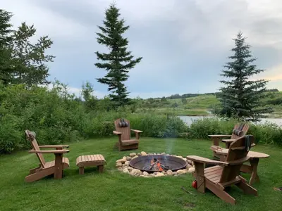 Campfire and chairs