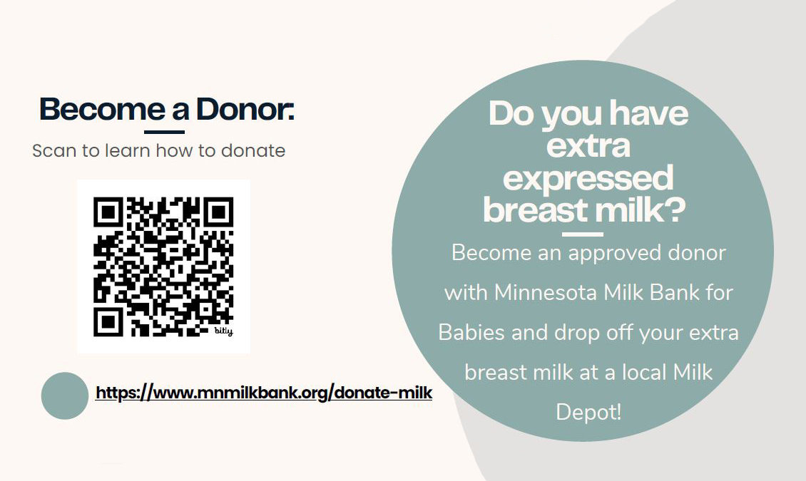 Blue and white milk donor graphic